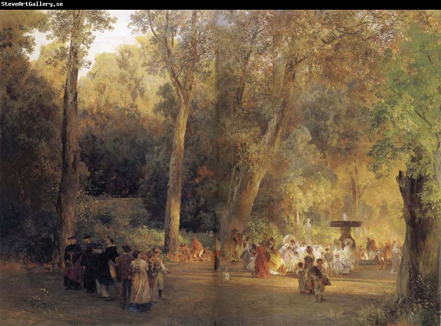 Oswald achenbach The park near the Roman